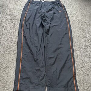 Vintage Y2K Nike windbreaker pants grey orange stripe mens XL mesh lined Baggy